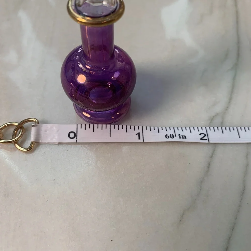 2204 Elegant Purple Glass Mini Perfume Bottle - Picture 6 of 7